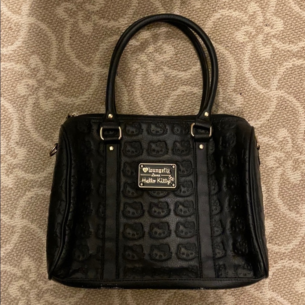 Hello Kitty Black Embossed Handbag